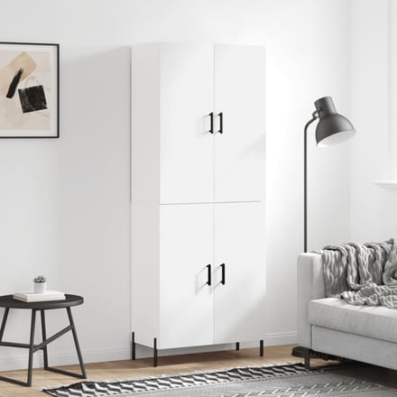 vidaXL - Hoge - kast - 69,5x34x180 - cm - bewerkt - hout - wit