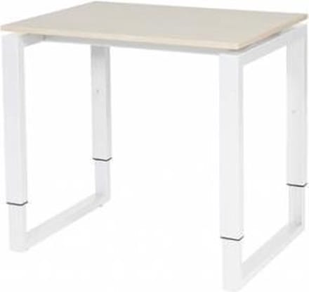 Verstelbaar Bureau - Domino Plus 80x60 Eiken - wit frame