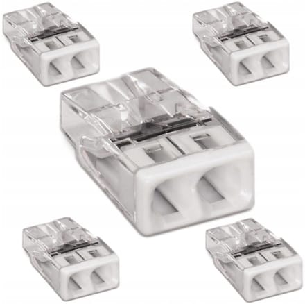 WAGO 2273-202 - 2-Voudige lasklem - Push-in voor massieve aders - 0,5-2,5mm² - 5 Stuks