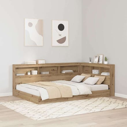 vidaXL - Opberghoofdbord - Artisan - Eiken - Bewerkt - hout