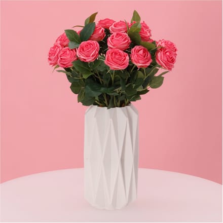 Handgebonden Kunstboeket Vela Modena 45 cm roze