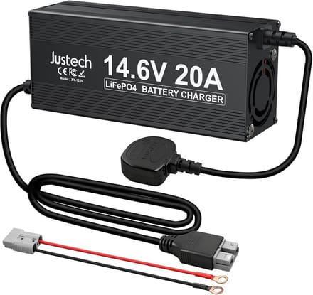 Slimme 20A Lithium Acculader 14,6V voor IJzerfosfaat Accu's met Veiligheidsfuncties