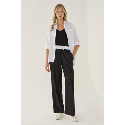 Elastische Taille Gestreepte Broek