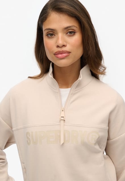 Superdry - Active Tech Logo Relaxed Halfzip Sweater - Dames - Truien