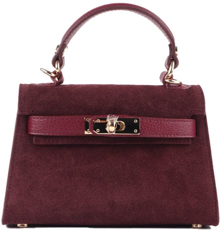 Giuliano lederen Suede handtas Meluna - Made in Italy - Bordeaux