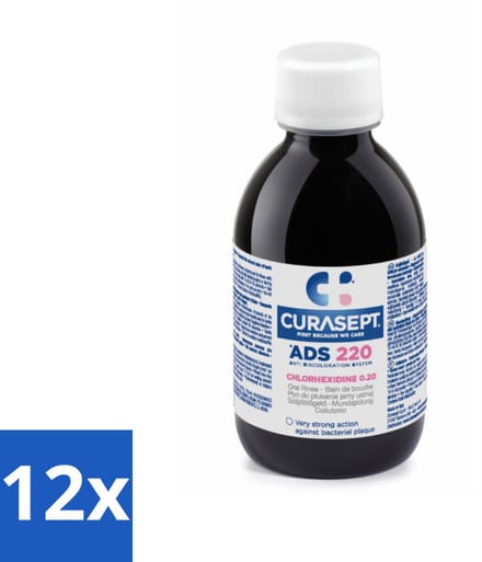 Curasept Mondspoeling 0,20% CHX 200 ml - Voordeelverpakking - 12 stuks