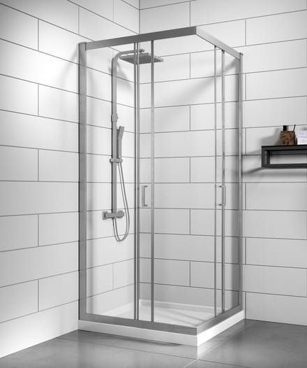 Badplaats Douchecabine Dakota 100 x 100 x 190 cm – Chroom – Douchewand met Schuifdeur