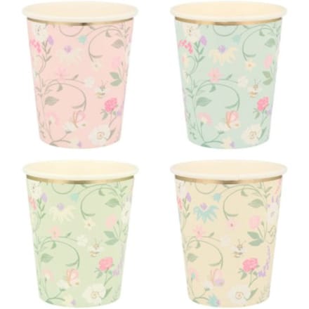 Meri meri x ladurée - bekertjes papier à 8 stuks paris floral