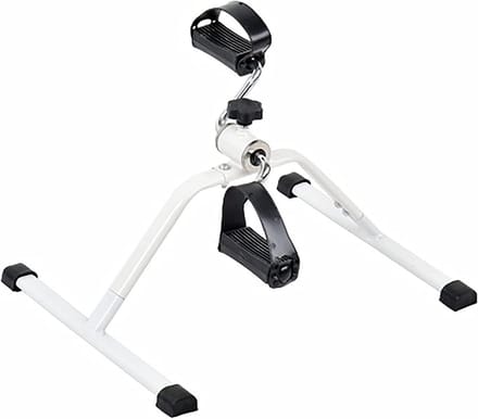 Mini Hometrainer - Pedaal Trainer - Armen en Benen Trainen - Verstelbare Weerstand - Compact Ontwerp - Wit Zwart