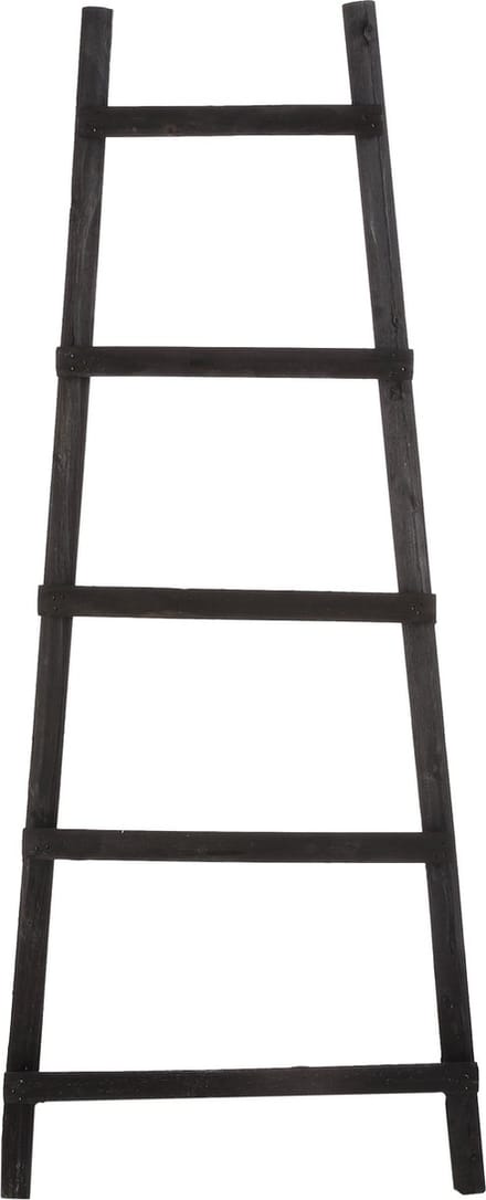 House of Seasons Ladderrek - L29 x B49 x H119 cm - Populierenhout - Zwart