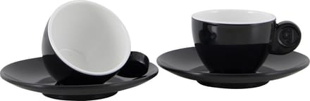 Gimex - Solid Line - Espresso set - Zwart & Wit - 85 ml - 2 Stuks