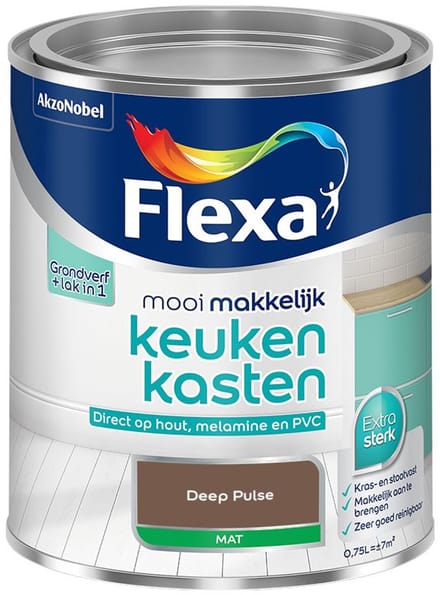 Flexa - Mooi Makkelijk Keukenkasten Mat - Deep Pulse - Mengverf - 750 Ml