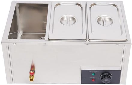 Elektrische Voedselwarmer - Buffetwarmer Bain Marie - Catering Feestjes - Instelbare Temperatuur - 3x7 Liter