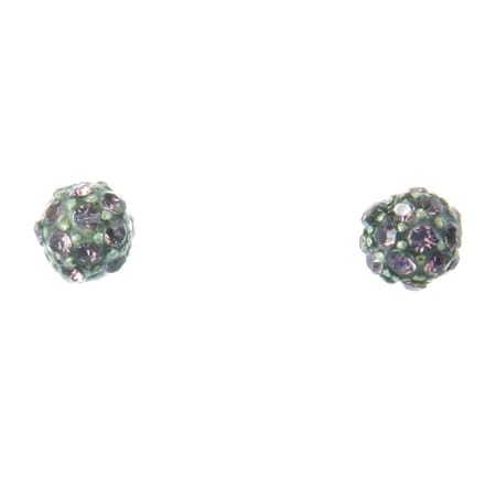 Behave - Oorknop bolvormig met steentjes - 6mm