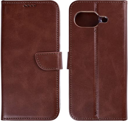 Rixus Bookcase For Google Pixel 10a Brown