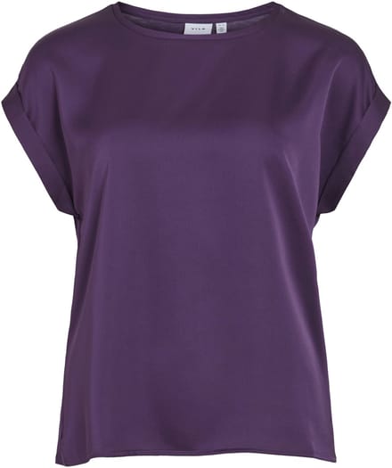 VILA - VIELLETTE S/S SATIN TOP - NOOS - Dames - Blouses