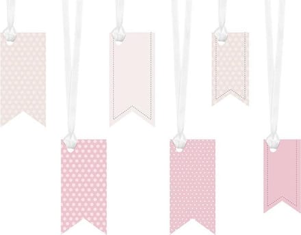 Decoratie Labels 8,4x6,8cm 6 stuks