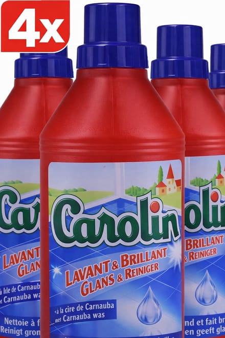 4 x Carolin - Vloerreiniger - Glans & Reiniger - 1L