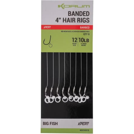 Dobber met een haak Korum Banded Hair Barbless (x8)