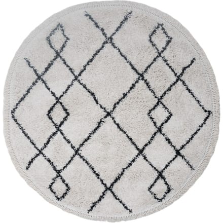 Vloerkleed Medina Cream Rond ø120 cm - Hoogpolig Vloerkleed – Berber / Bohemian Design