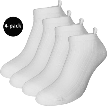 WeirdoSox sneakersokken - 4-pack - Met badstofzool en lipje - Wit - Dames - Maat 35-38