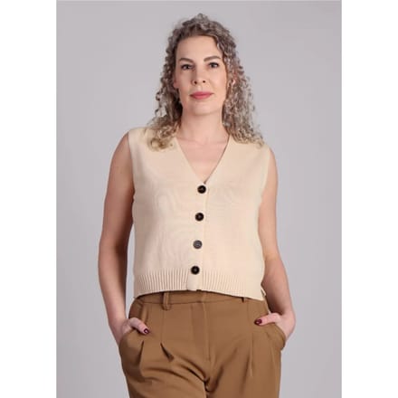 Grace & Mila Pancake gilet gebreid Beige