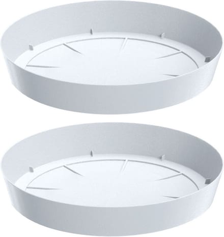 Prosperplast Opvangschaal/onderschaal voor bloempot/plantenpot - 3x - wit - rond - Dia 23 cm