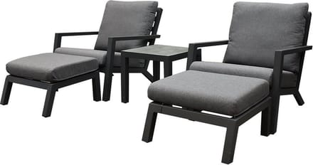 Malaga lounge balkonset 5 delig antraciet aluminium
