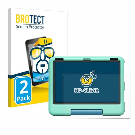 BROTECT - Screenprotector voor Amazon Fire HD 10 Kids 2023 - Folie Beschermfolie transparant 2 Stuks