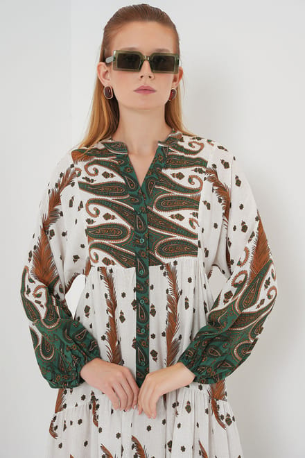 Gepubliceerd V-hals Maxi Jurk