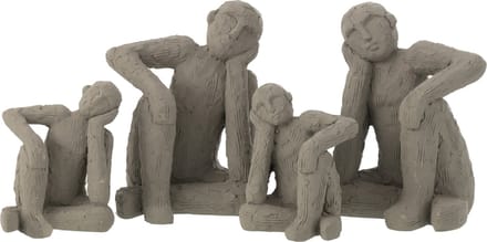 J-Line boekensteun Zittend - cement - grijs - large - 2 stuks