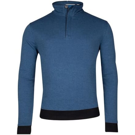 Baileys Trui Sweatshirt Half Zip Oxford Doubleface Jacquard Interlock Dark Blue / male