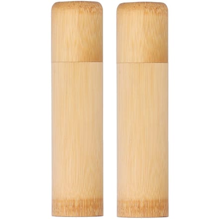 2 stuks Eco-vriendelijke Bamboe Buis Draagbare Thee Bewaarcilinder Mini Ronde Kruiden Bewaarpot beige