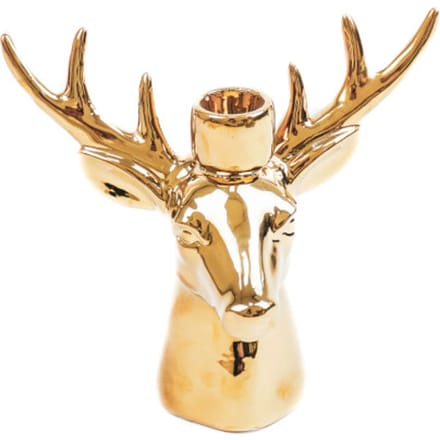 House Vitamin Candle holder reindeer ceramic gold 11x6x11cm