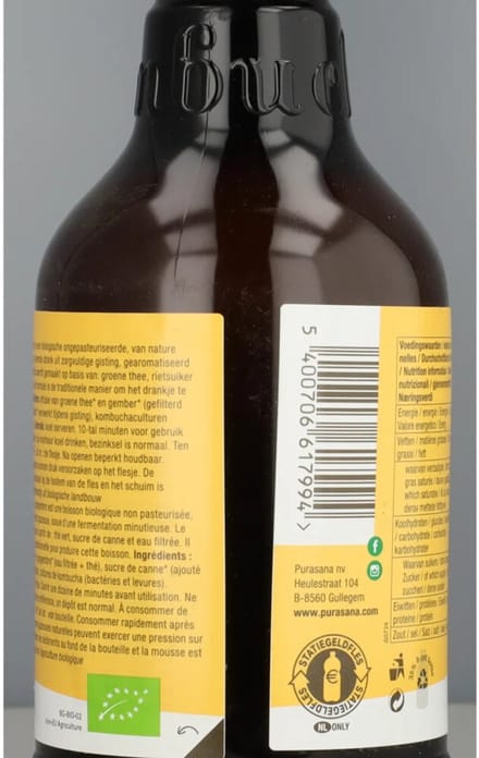 Purasana Kombucha Drank Gember Bio - 330 ml