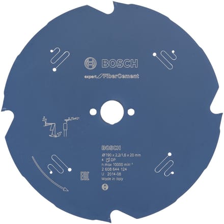 Bosch Accessories Expert for Fiber Cement 2608644124 Cirkelzaagblad 190 x 20 x 1.6 mm Aantal tanden: 4 1 stuk(s)