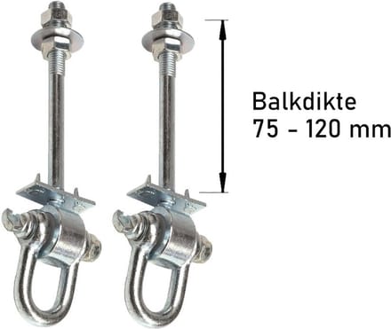 2 Stuks Schommelhaken met Gelagerde Harpsluiting M12 140mm
