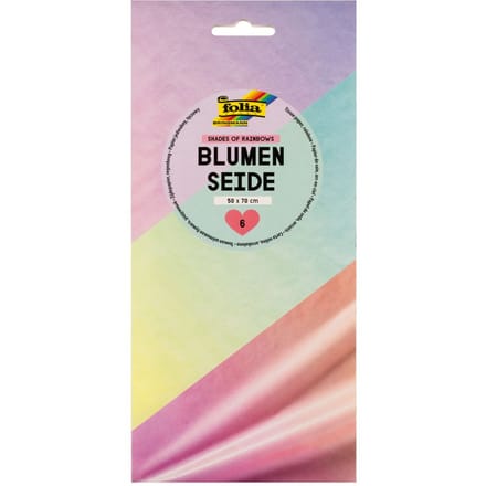 folia zijdepapier, 500 x 700 mm, 20 g/m2, regenboogverloop, 6 vel