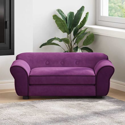 vidaXL - Hondenbank - 72x45x30 - cm - pluche - bordeauxrood