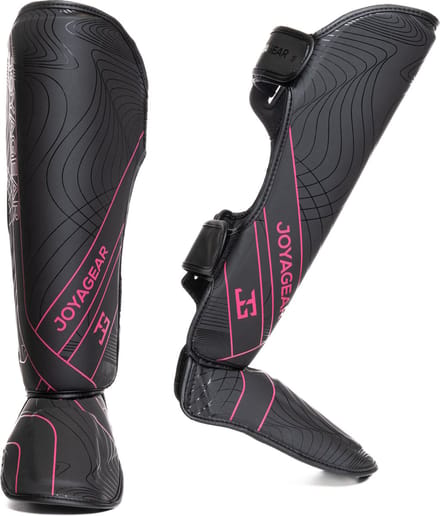 Joya Essential - Scheenbeschermers - Zwart met roze (Beschikbaar in verschillende maten)