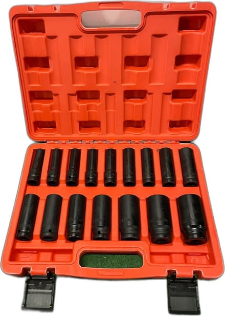 METALLO META-16W - Krachtdoppenset - Gereedschapskoffer - 16-delige doppenset