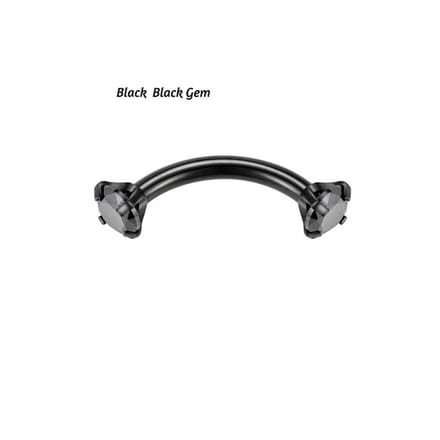 Piercing titanium curved rond intern 1.2x8x3 - zwart zwart - LMPiercings