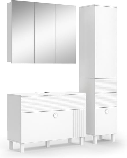 Vicco Badkamermeubelset Sola, Wit, 3-delig