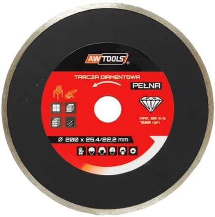 AWTools AW45005 - Diamantschijf - 250mm - Volledig - Voor Nat Snijden