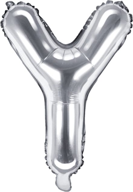 Partydeco - Folieballon Zilver Letter Y (35 cm)
