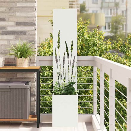vidaXL - Tuin - Privacy - Scherm - Wit - 32 - x - 32 - x - 150 - cm - Koudgewalst - staal