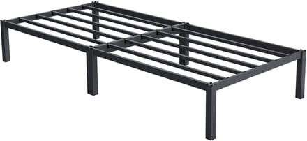 Bedframe eenpersoonsbed 90x200cm van metaal in antraciet met lattenbodem ML design