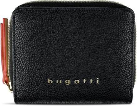 bugatti Portemonnee Ella Ladies Small Zip Around Wallet Black Zwart