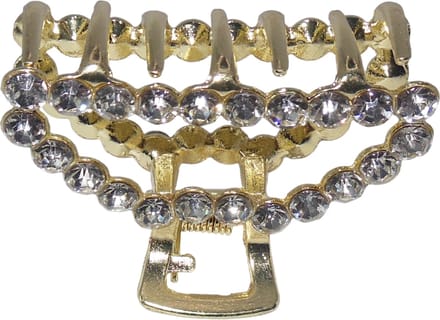 Haarklem met strass halve ronde goudkleurig