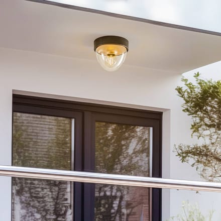 Nowodvorski Lighting Plafondlamp Nook met heldere kap, zwart/goud